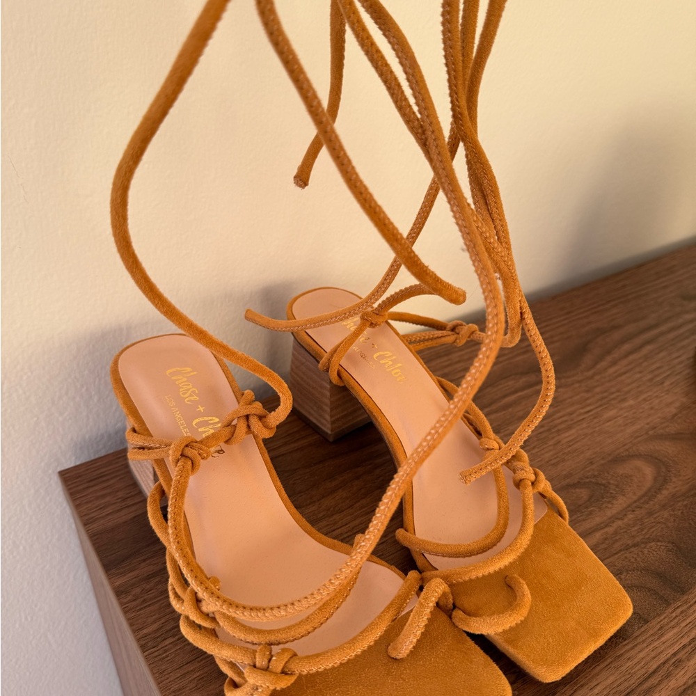 Chase + Chloe Women's Brown Strappy Heels